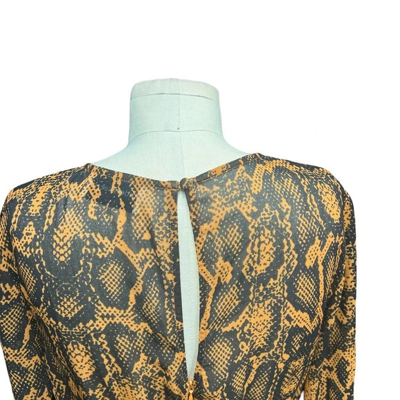 Finders Keepers Lana Snakeskin-Print Mini Dress Brown Black Size US 4 - Picture 8 of 12